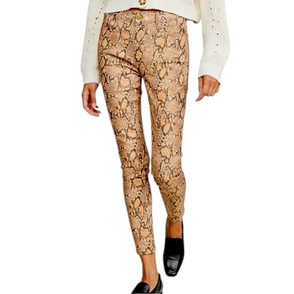 FRAME WOMENS EDGY SKINNY CROPPED PHYTON PANTS SZ 26 EUC